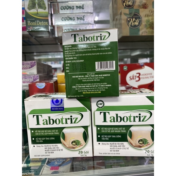 Tabotriz hỗ trợ bổ sung chất xơ giúp nhuận tràng