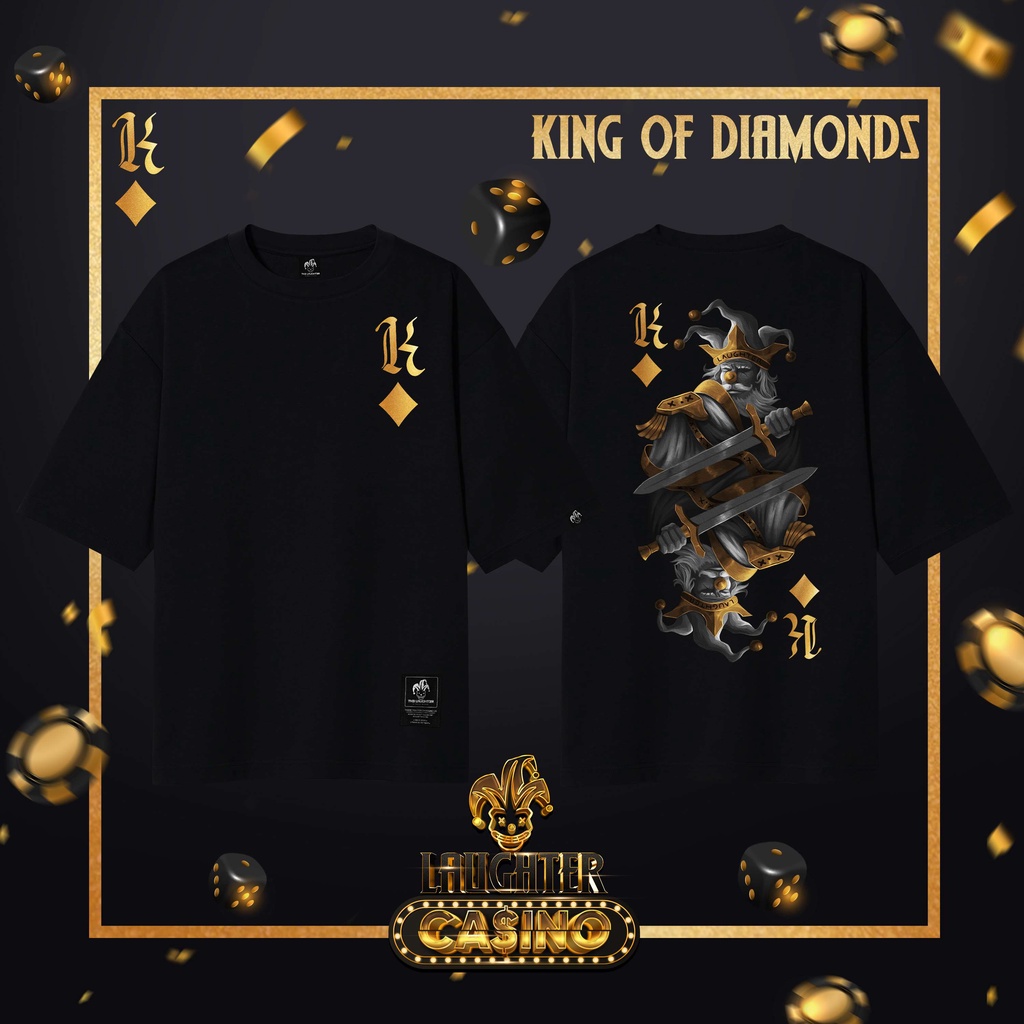 LAUGHTER CA$INO JQKA T-Shirt - Áo Phông Oversized Tee 100% Cotton | BigBuy360 - bigbuy360.vn