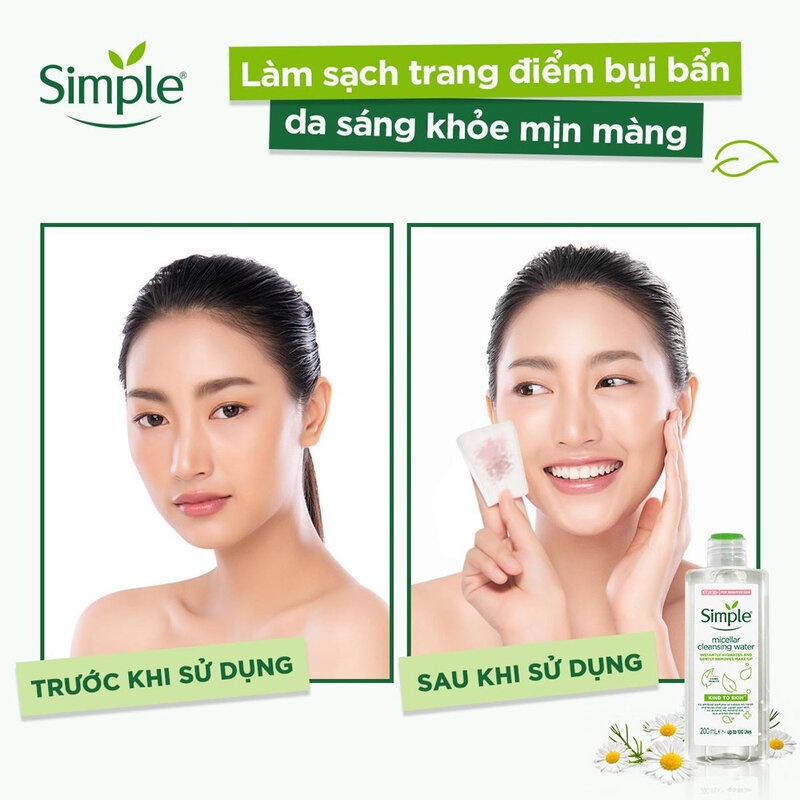 Simple - Nước Tẩy Trang Simple Dành Cho Da Nhạy Cảm 200ml Kind To Skin Micellar Cleansing Water