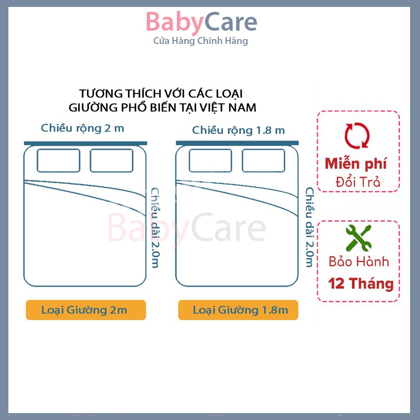 Thanh Chắn Giường BabyCare - Mẫu Mới Nhất 2021 ( 1 Bộ 1 Thanh ) - An Toàn - Tiện Lợi - Chắc Chắn - BabyCare