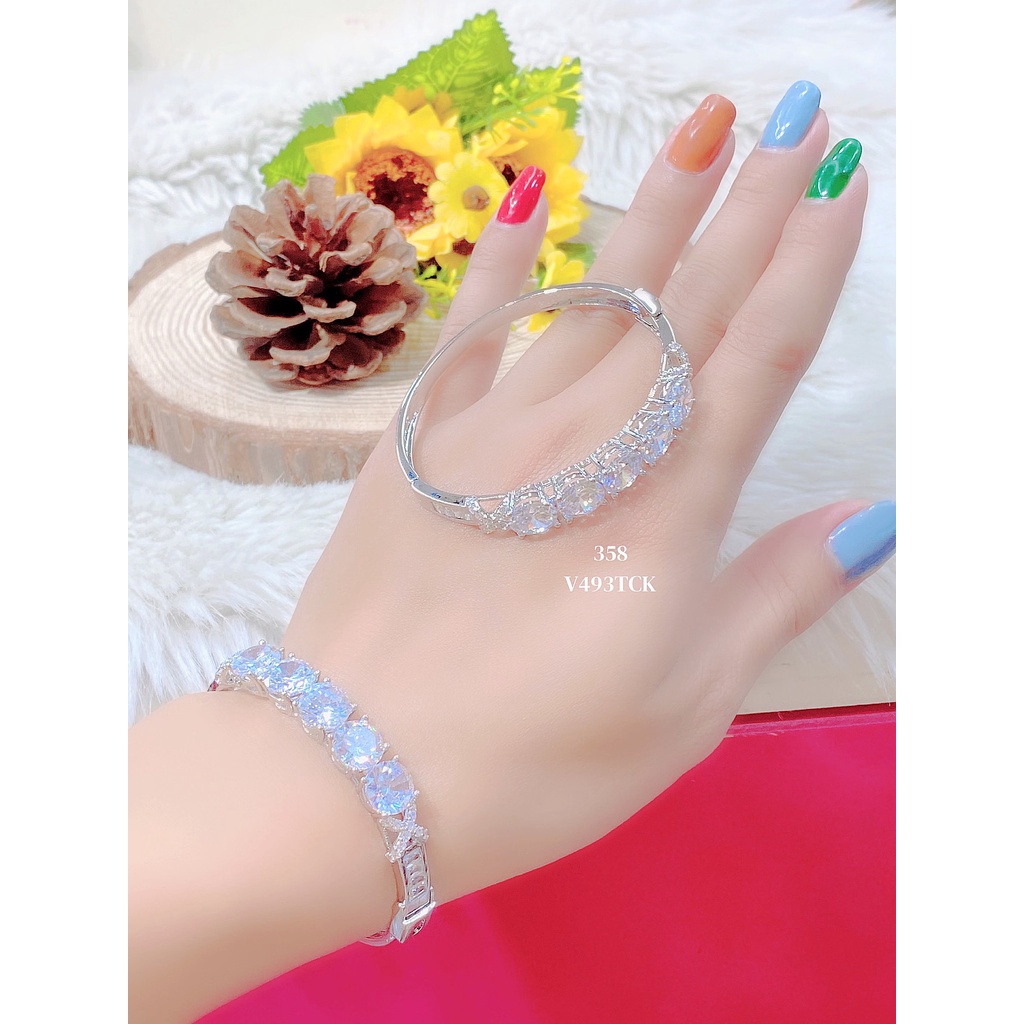 Vòng tay nữ UHA, lắc tay bền màu thiết kế cao cấp sáng lấp lánh V493