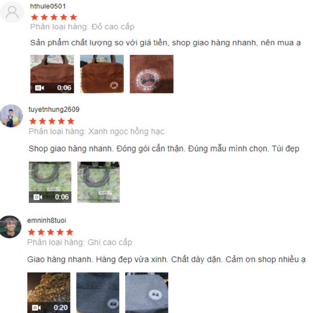 Túi giữ nhiệt đựng hộp cơm 2 lớp dày dặn nhiều kích thước chọn lựa dieuverygood