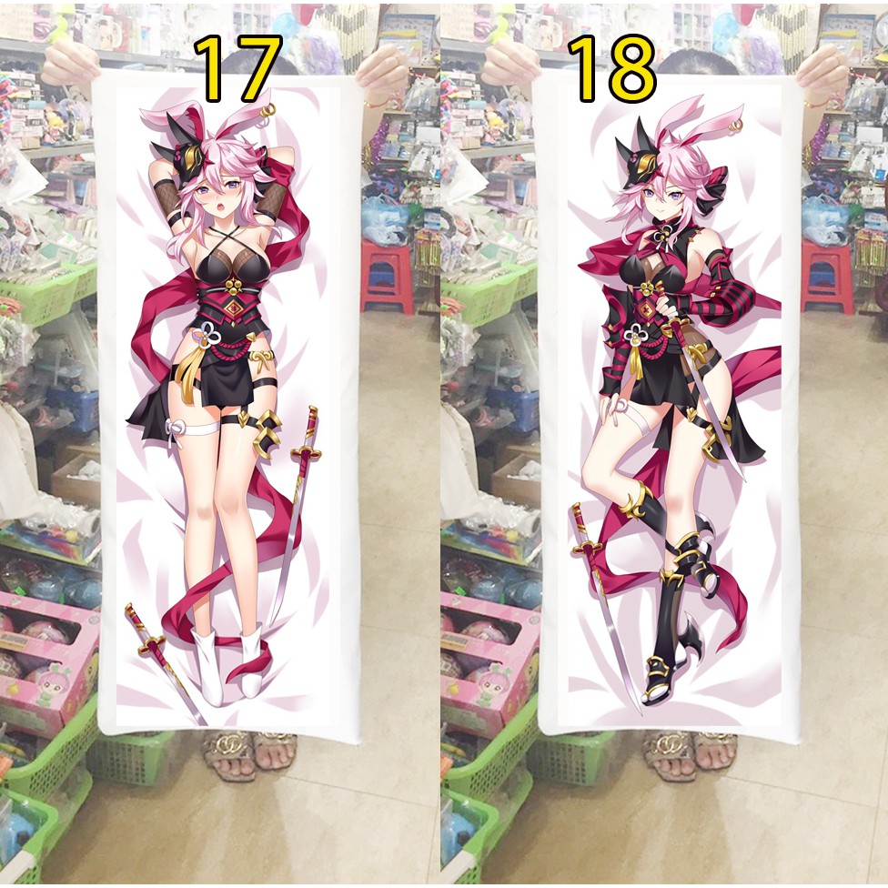 Gối ôm dài Gối ngủ anime Honkai Impact 3rd (Tặng 1 poster hoặc 1 huy hiệu)