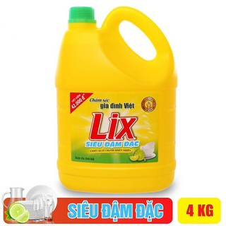 Nước rửa chén Lix Đậm Đặc Hương Chanh 4kg