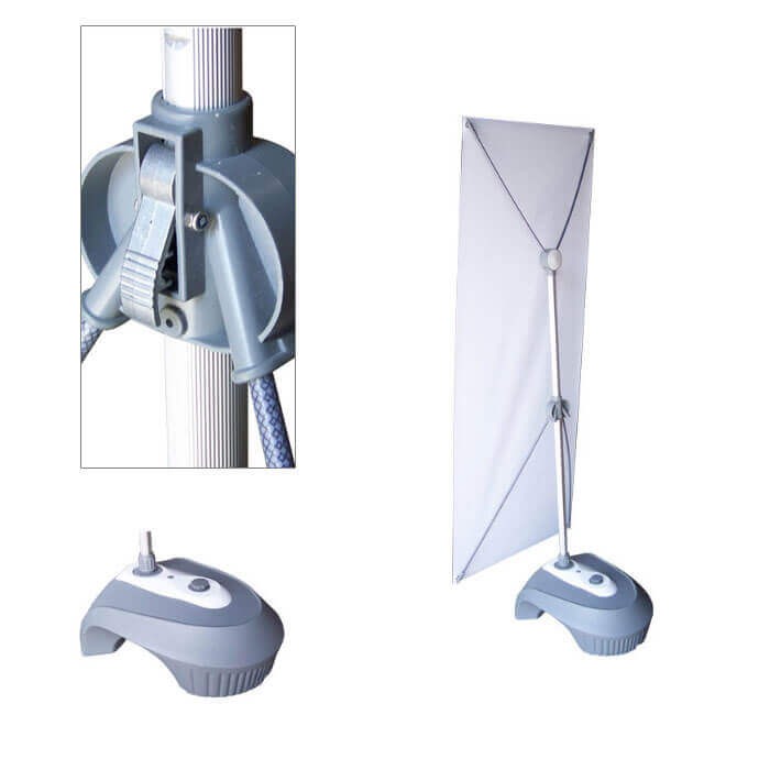 Chân standee đế nước kích thước, cản gió ngoài trời size 60*160cm-80*180cm