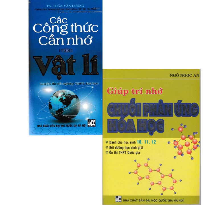 Sách - Combo Các Công Thức Cần Nhớ Môn Vật Lý + Giúp Trí Nhớ Chuỗi Phản Ứng Hóa Học (Bộ 2 Cuốn)