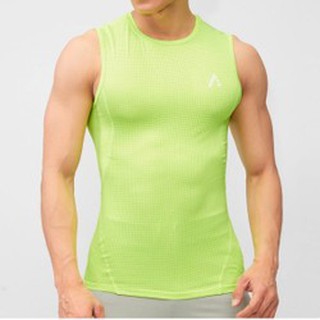 Áo thun thể thao sát nách cao cấp After All màu xanh neon