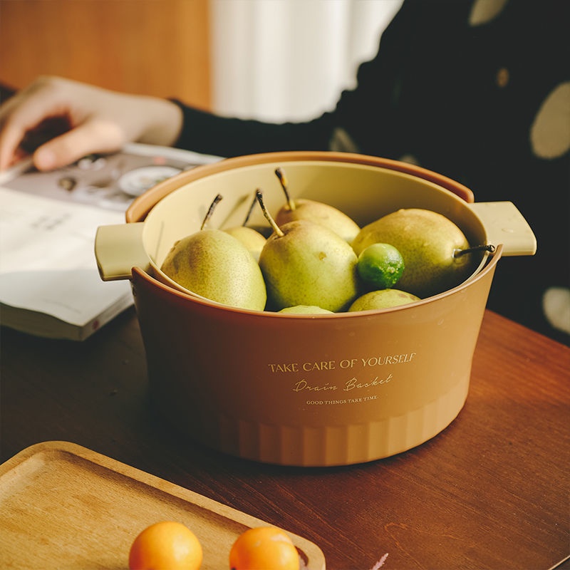 Rổ Rửa Rau Củ Quả Hai Lớp Ráo Nước Tiện Lợi