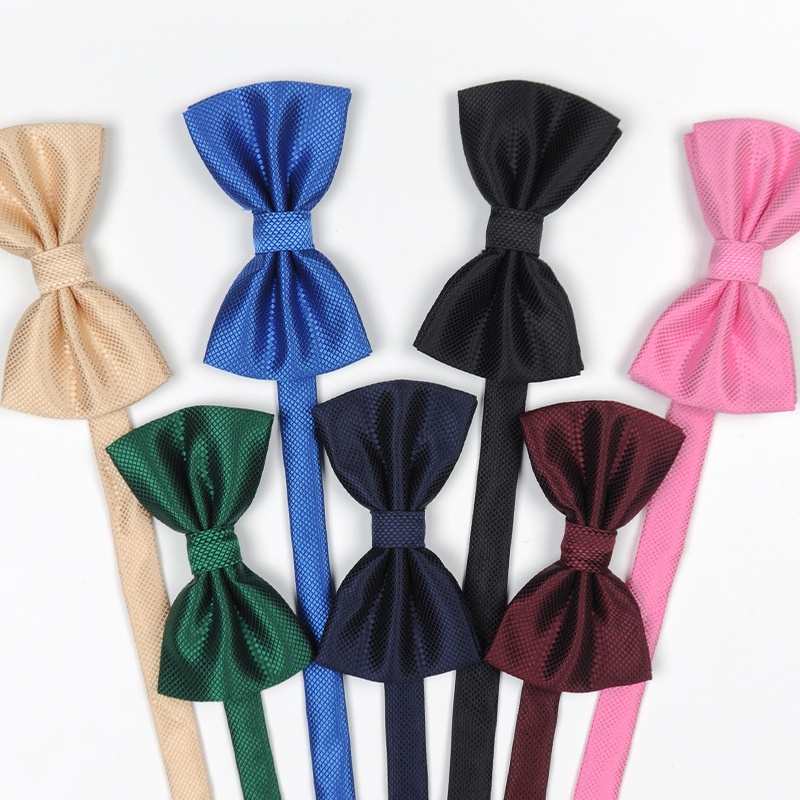 Cà Vạt Nơ Sọc Ca Rô Đen / Đỏ Phong Cách Anh Quốc Thời Trang Lịch Lãm Cho Chú Rể