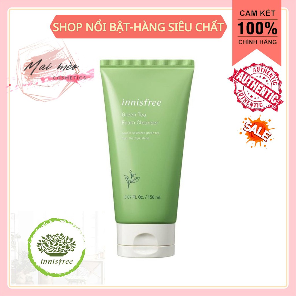 [𝓕𝓻𝓮𝓮𝓼𝓱𝓲𝓹] Sữa rửa mặt trà xanh -  Sữa rửa mặt/innisfree/Green Tea Foam Cleanser 150ml/trà xanh [𝓜𝓪𝓲 𝓶𝓮𝓸]