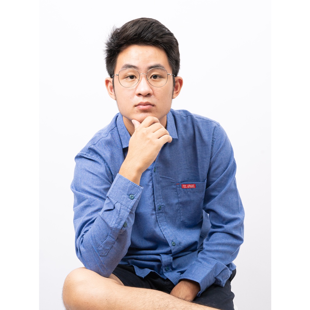 Áo sơ mi nam dài tay màu xanh hải quân