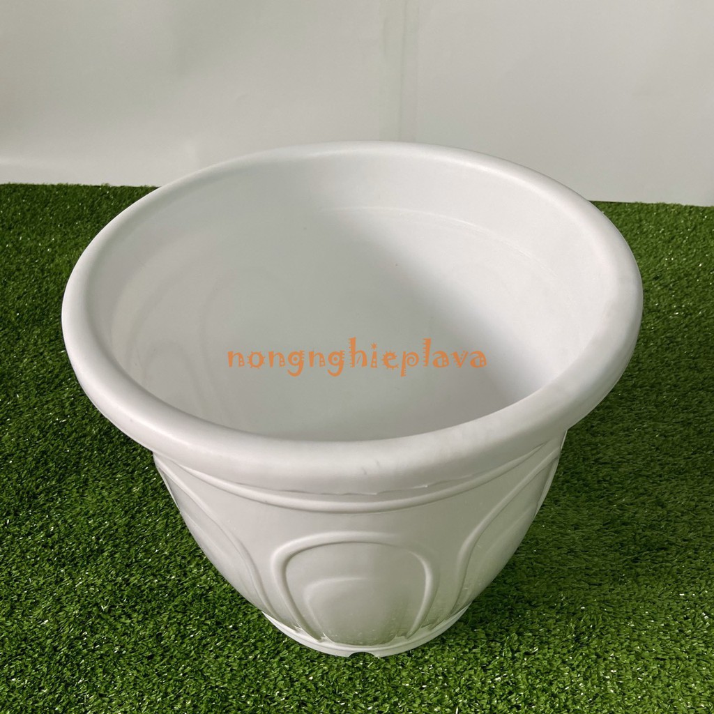 Chậu Nhựa Tròn Nơ 18x13cm Trồng Cây, Hoa Kiểng