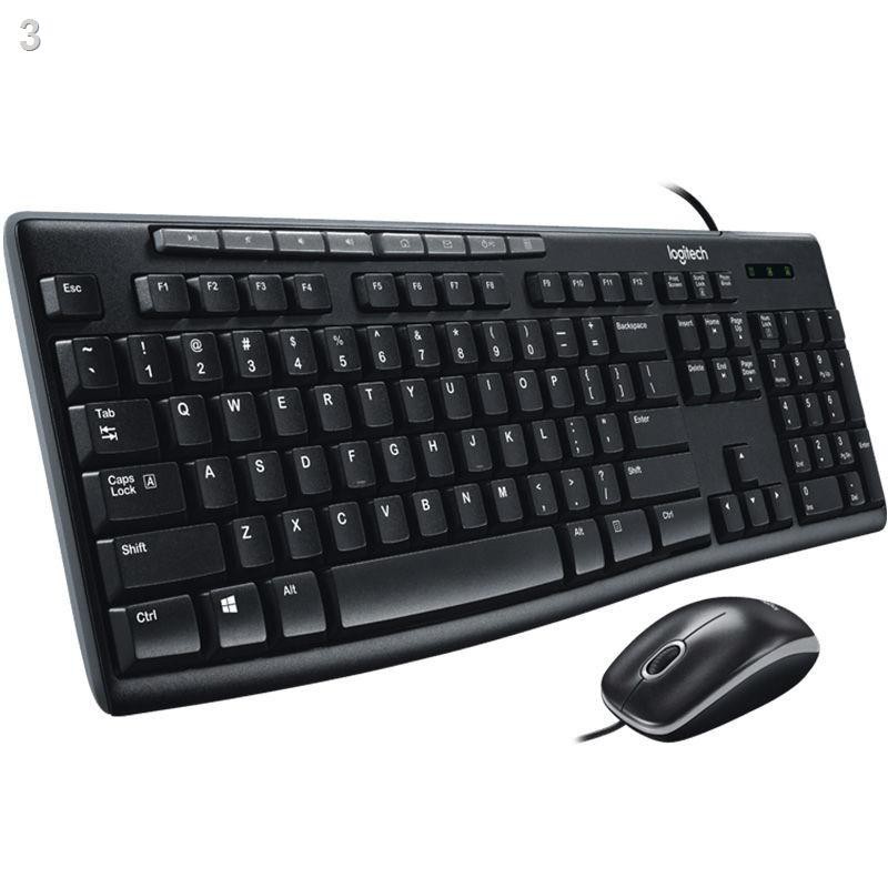 ✷♨♛> Bộ bàn phím và chuột có dây Logitech MK200 chơi game đa phương tiện USB văn phòng tại nhà K200 <