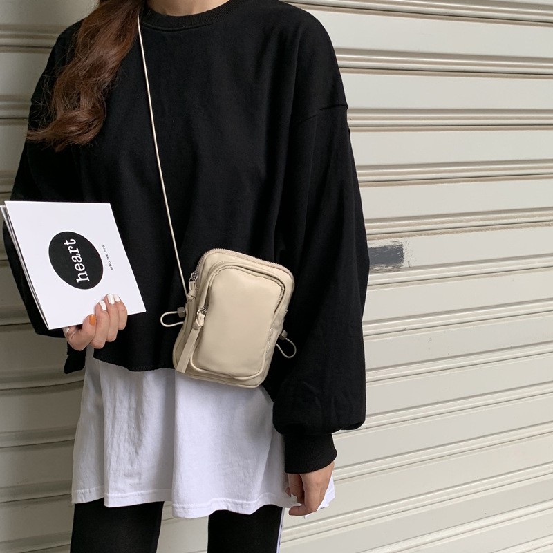 IELGY Túi Đeo Chéo IELGY Rút Dây Mini Đơn Giản Cá Tính Thời Trang Cho Nữ