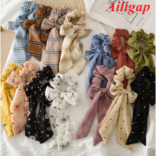 Scrunchie buộc tóc dây nơ xinh xắn cho nữ