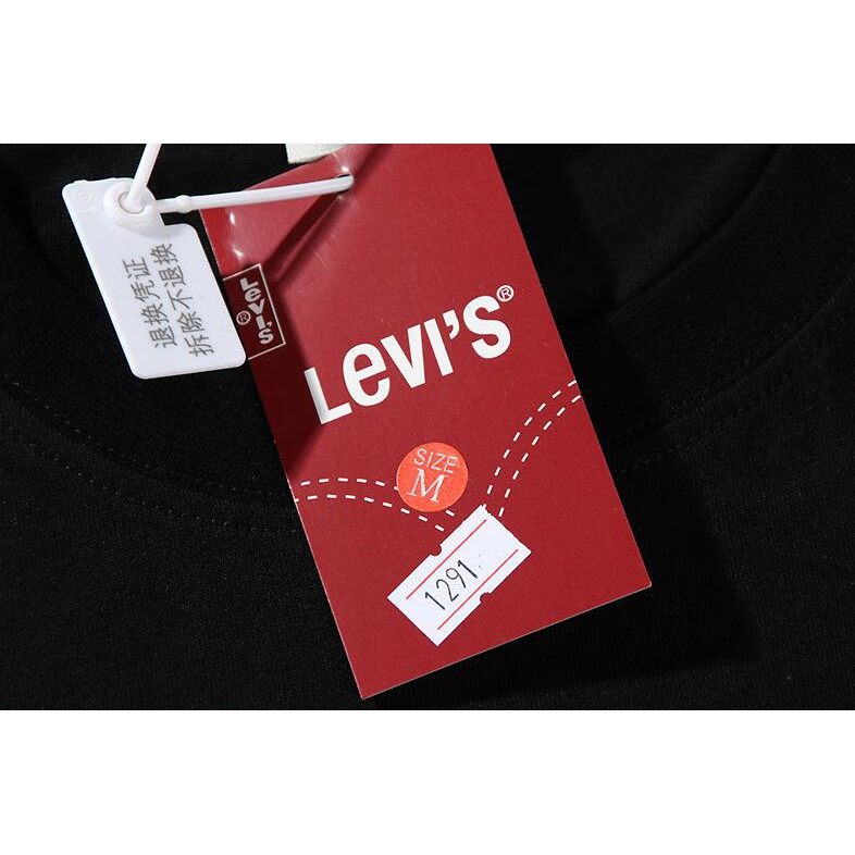 Áo thun cotton ngắn tay in chữ Levi 'S thời trang cho nam và nữ