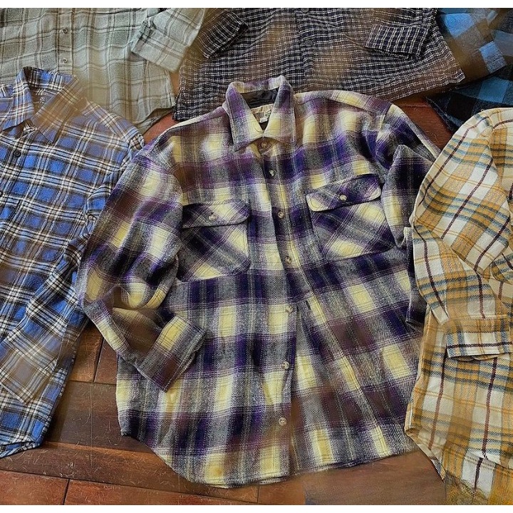 Áo Sơ Mi Caro Tay Dài , Áo Khoác 2hand Kiểu Dáng Retro Thời Trang Cho Nam Size M-3Xl chống Nắng Unisex WHITE Nam Nữ Mâu2