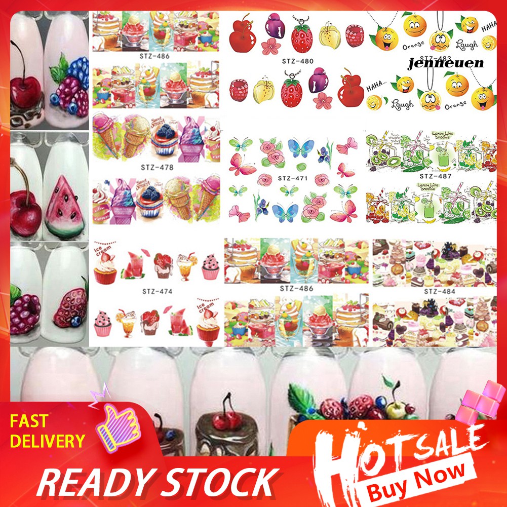 [Hàng mới về] Set 18 Tấm Hình Dán Trái Cây Trang Trí Móng Tay Nghệ Thuật