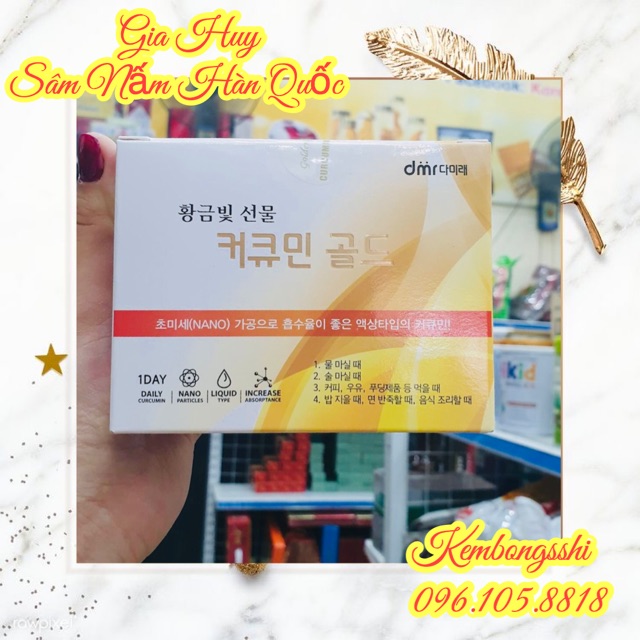 [HÀNG MỚI VỀ] Nghệ Nano CURCUMIN GOLD Hàn Quốc, Hộp 30 ống