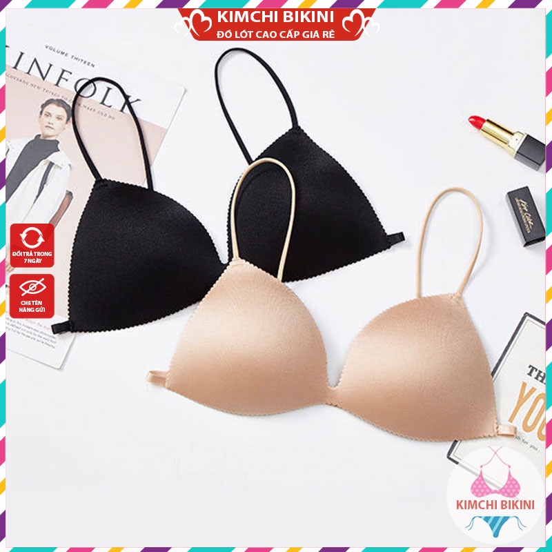 áo lót nữ 2 dây sexy cài sau nâng ngực KIMCHIBIKINI bra đúc su đệm mỏng không gọng sexy bigsize AL030