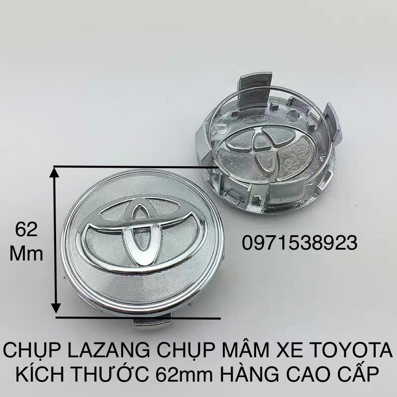 nắp chụp lazang chụp mâm 62mm màu bạc Cho Toyota Camry Yaris Corolla altis vios innova  hàng oem loại xịn đẹp