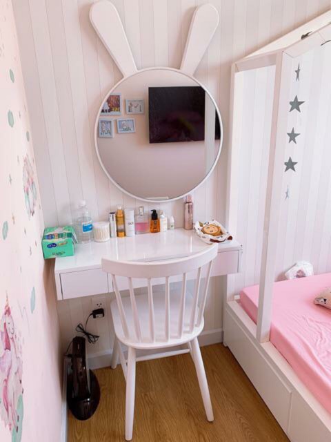 ✅ Bàn trang điểm treo tường 80cm trắng đẹp có 2 ngăn kéo BTD-3655 | BigBuy360 - bigbuy360.vn