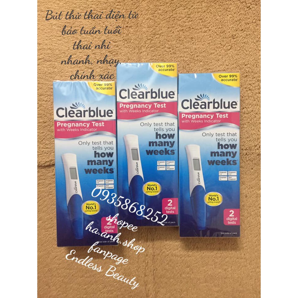 BÚT THỬ THAI ĐIỆN TỬ  Clearblue Pregnancy 2 bút chính xắc 99%