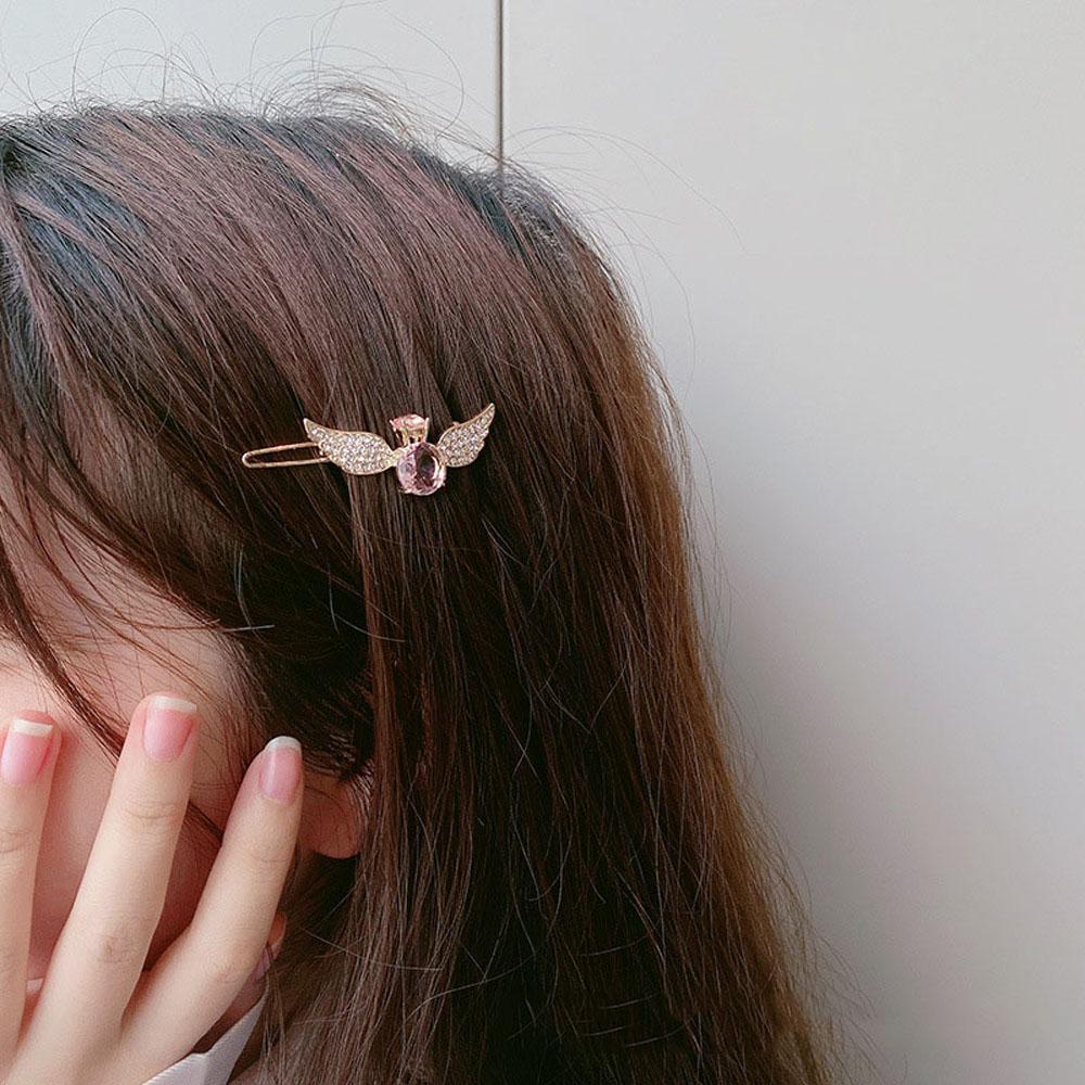 IVORY Kẹp Tóc Đính Đá Hình Đôi Cánh Thiên Thần Dễ Thương