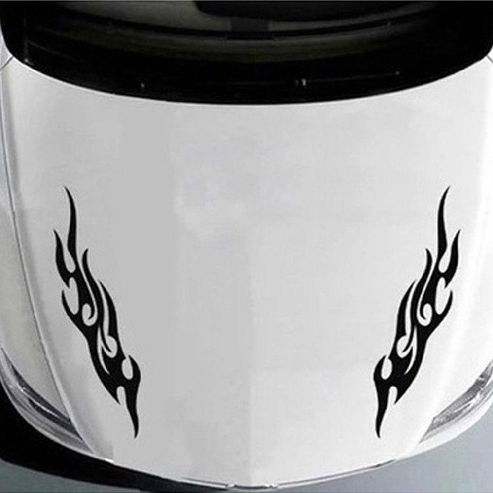 Bộ 2 Sticker Dán Trang Trí Xe Hơi Hình Ngọn Lửa Phản Quang Độc Đáo