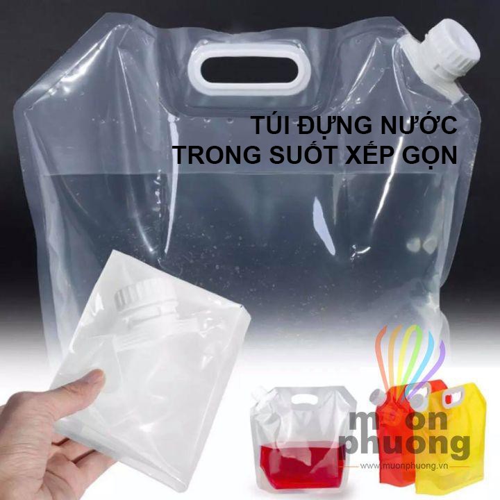 [FRSHIP 20K] Túi đựng nước trong suốt 5L xếp gọn dã ngoại - MUÔN PHƯƠNG SHOP