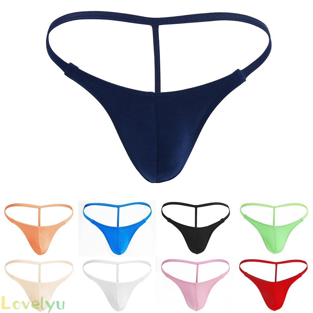 ◀READY▶Men Gay Sexy Summer Transparent Sheer Nylon G string Thongs Underwear Bikini Underwear Breathable# Good Quality