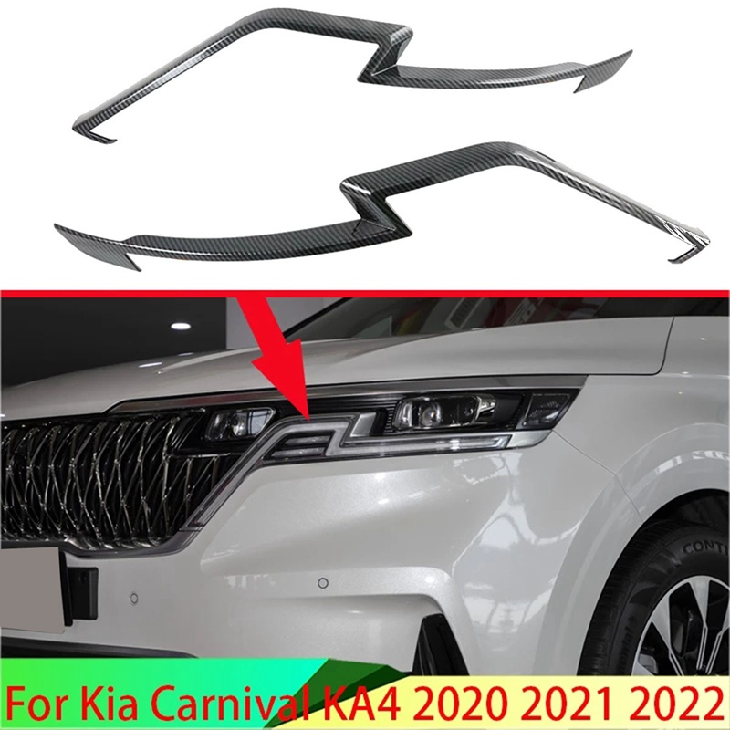 Ốp Đèn Pha Xe Hơi Bằng Sợi Carbon Cho Kia Carnival 2021