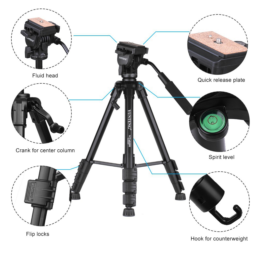 [Mã 155ELSALE giảm 7% đơn 300K] Chân máy ảnh tripod Yunteng VCT – 691