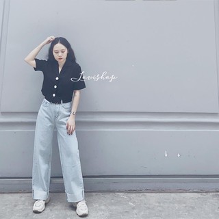 Áo Crop Cổ Vest
