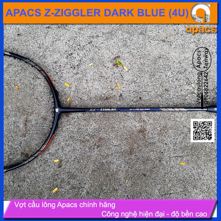 [Vợt cầu lông Apacs Z-Ziggler 6.4mm Dark Blue - 4U] Thân đũa 6.4mm công nghệ mới, sơn nhám cực đẹp