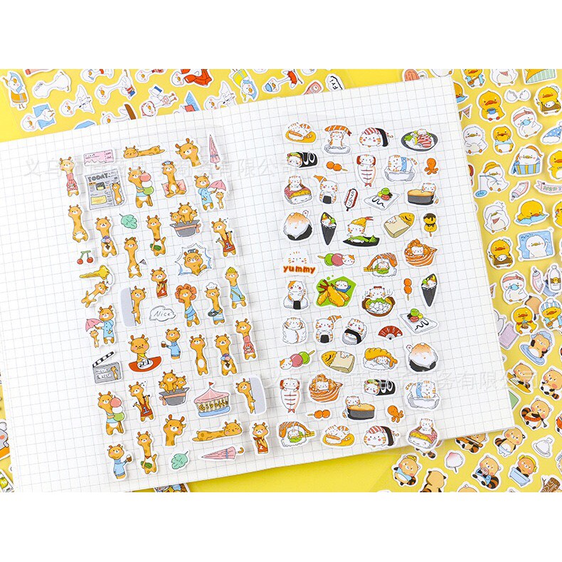 Bộ sticker hình động vật dễ thương trang trí sổ tay (ST18)