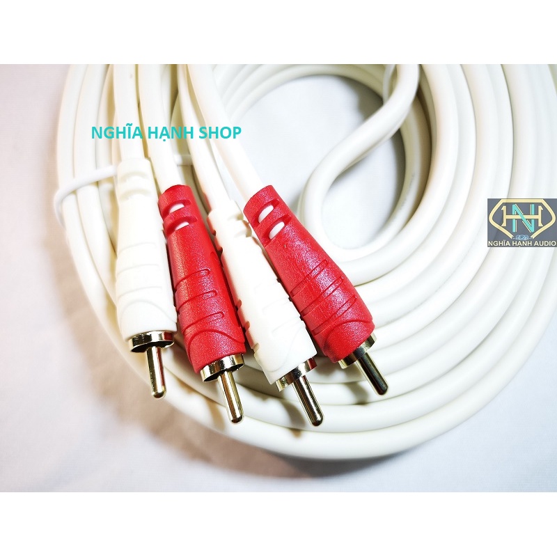 Cáp loa 4 đầu AV hoa sen dài 10M 15M 20M - Dây AV 4 đầu - Cáp AV 2 ra 2