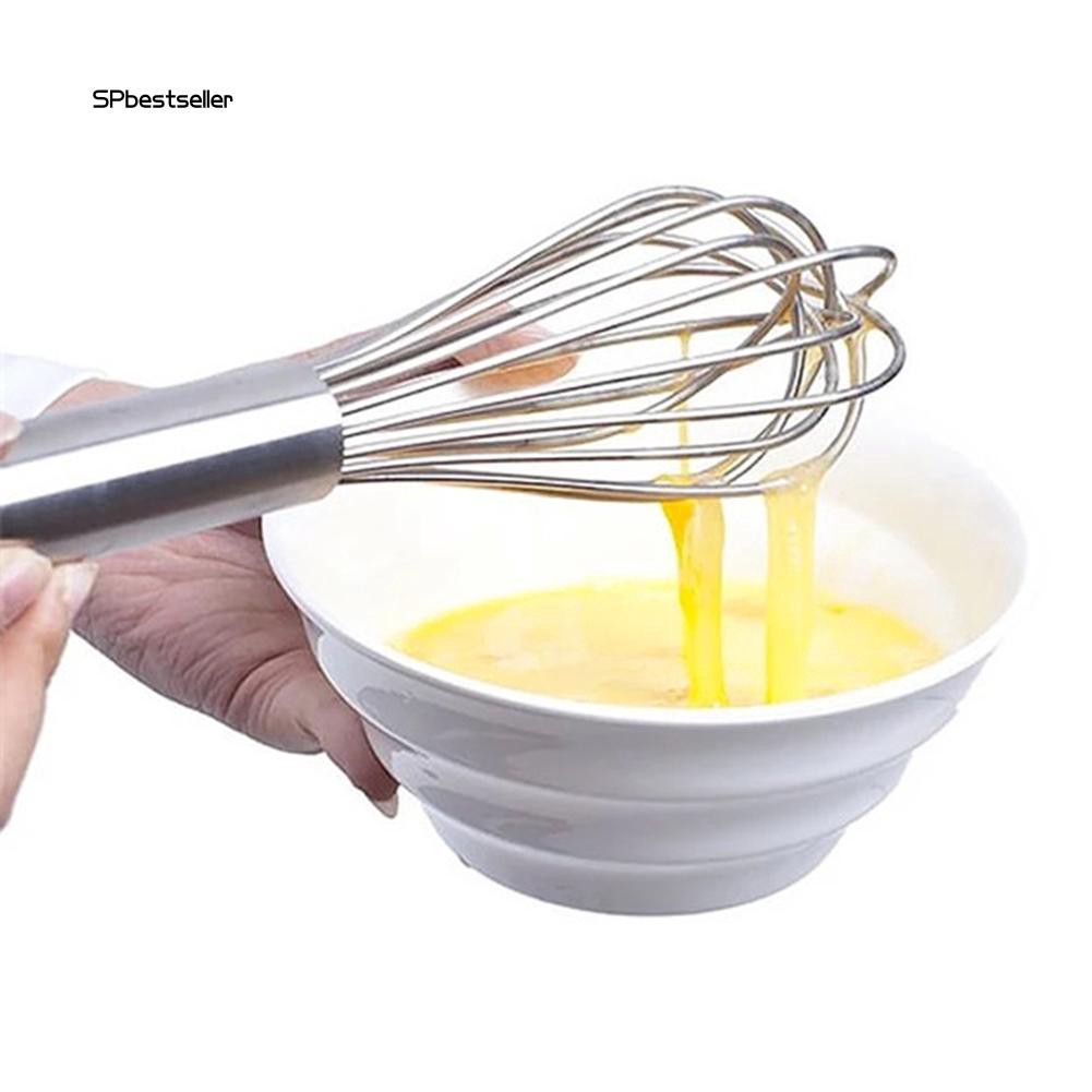 Dụng cụ đánh trứng cầm tay bằng thép không gỉ 8/10/12&quot; tiện dụng