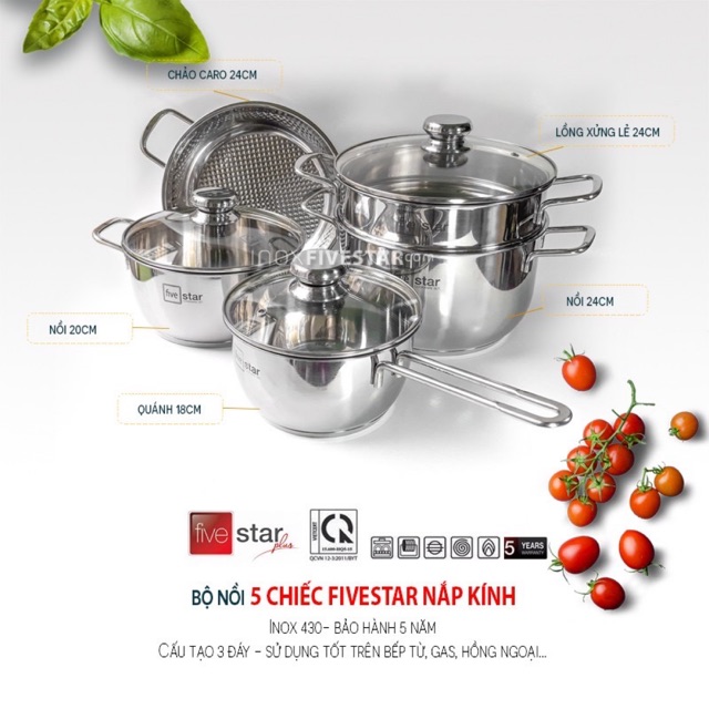 Bộ nồi cao cấp 5 món