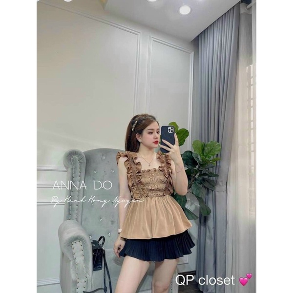 váy chần trun ngược bèo 2 bên vai | BigBuy360 - bigbuy360.vn