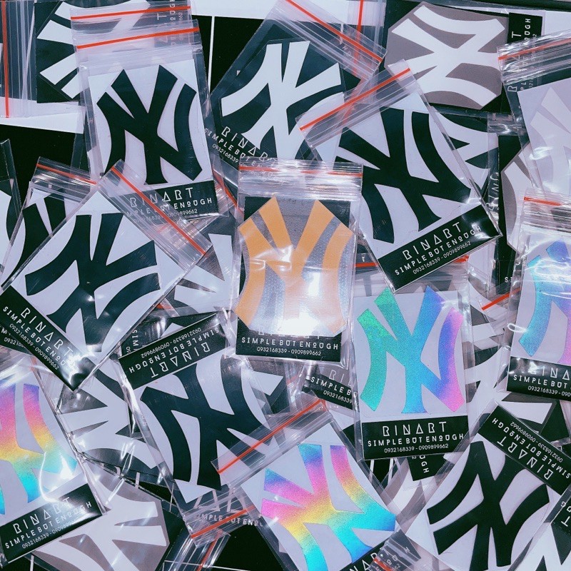 Decal Logo Sticker Patch in áo ủi trực tiếp lên vải chữ NY phản quang