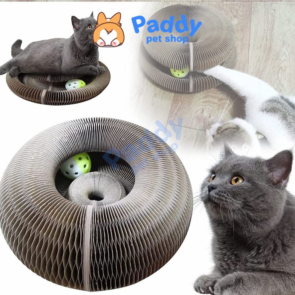 Cào Móng Giấy Magic Xoay Tròn Đồ Chơi Cho Mèo