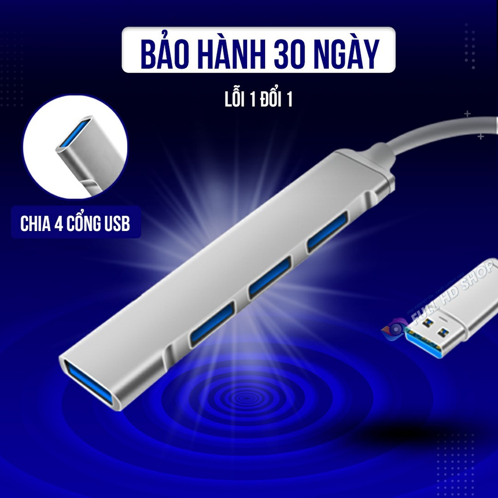 Bộ chia cổng USB Hub chia cổng USB tốc độ cao 4 cổng Full HD Shop Mã HD14