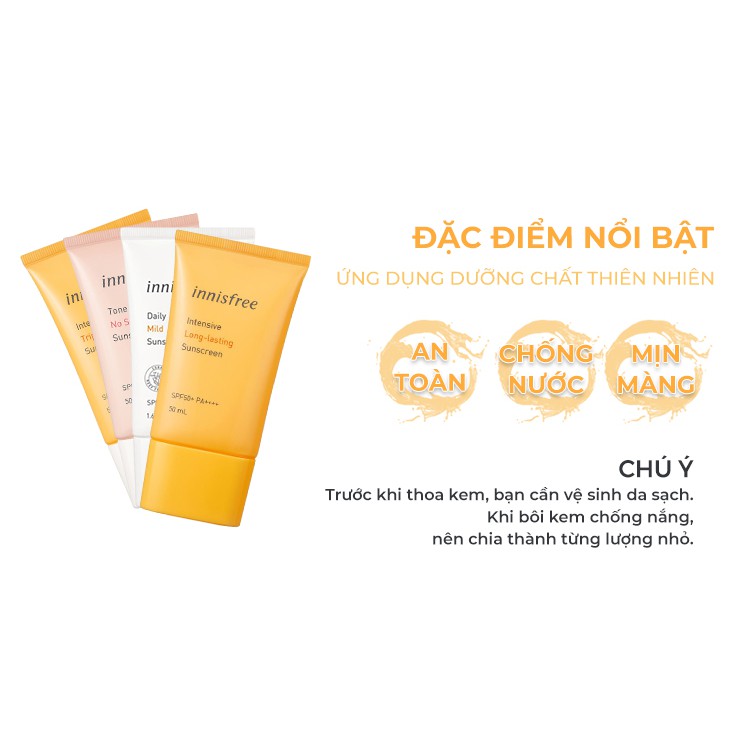 Kem chống nắng hàn quốc trắng da dưỡng ẩm innisfree CN03