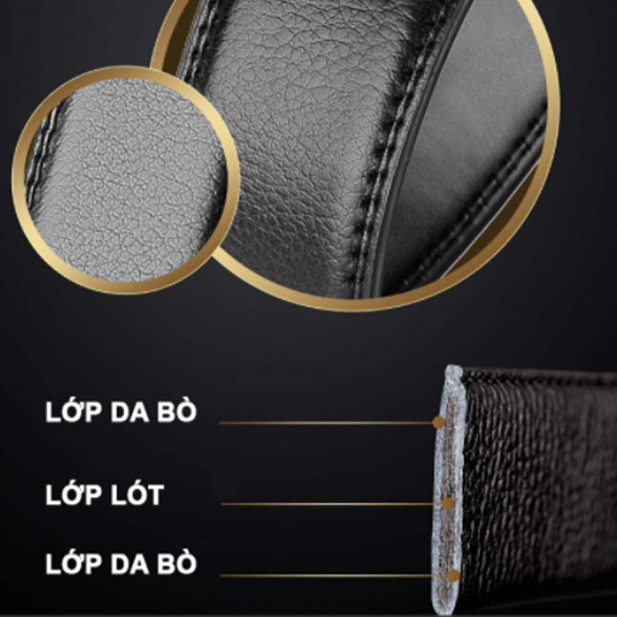Thắt Lưng Nam Công Sở, Dây Nịt Da T01 Cao Cấp, Khóa Kim Loại Tự động, Bản 3,5cm, Dùng Để Mặc Quần  Âu