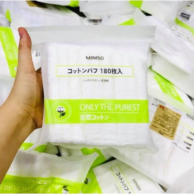 BÔNG TẨY TRANG MINISO NHẬT BẢN GÓI 180 MIẾNG