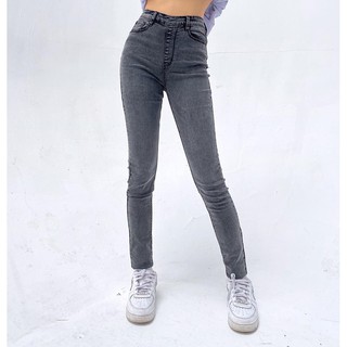 𝐌𝐈𝐀 𝐑𝐈𝐓𝐓𝐀💗 Jeans skinny Sneak peek xám mài cạp cao khoá sau 💖 Quần jean nữ lưng cao ống bo siêu co giãn J443