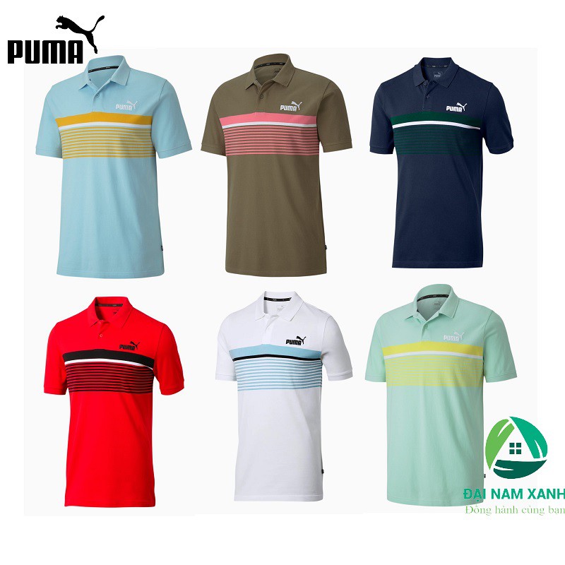 Áo thun nam Puma Essentials+ Striped Polo - Hàng size châu Âu