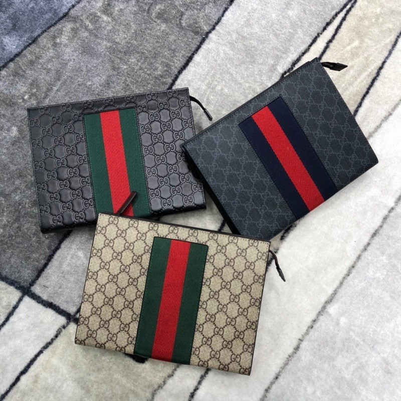 Cluth cầm tay cho nam Gucci GC da thật cao cấp màu sắc sang trọng lịch lãm