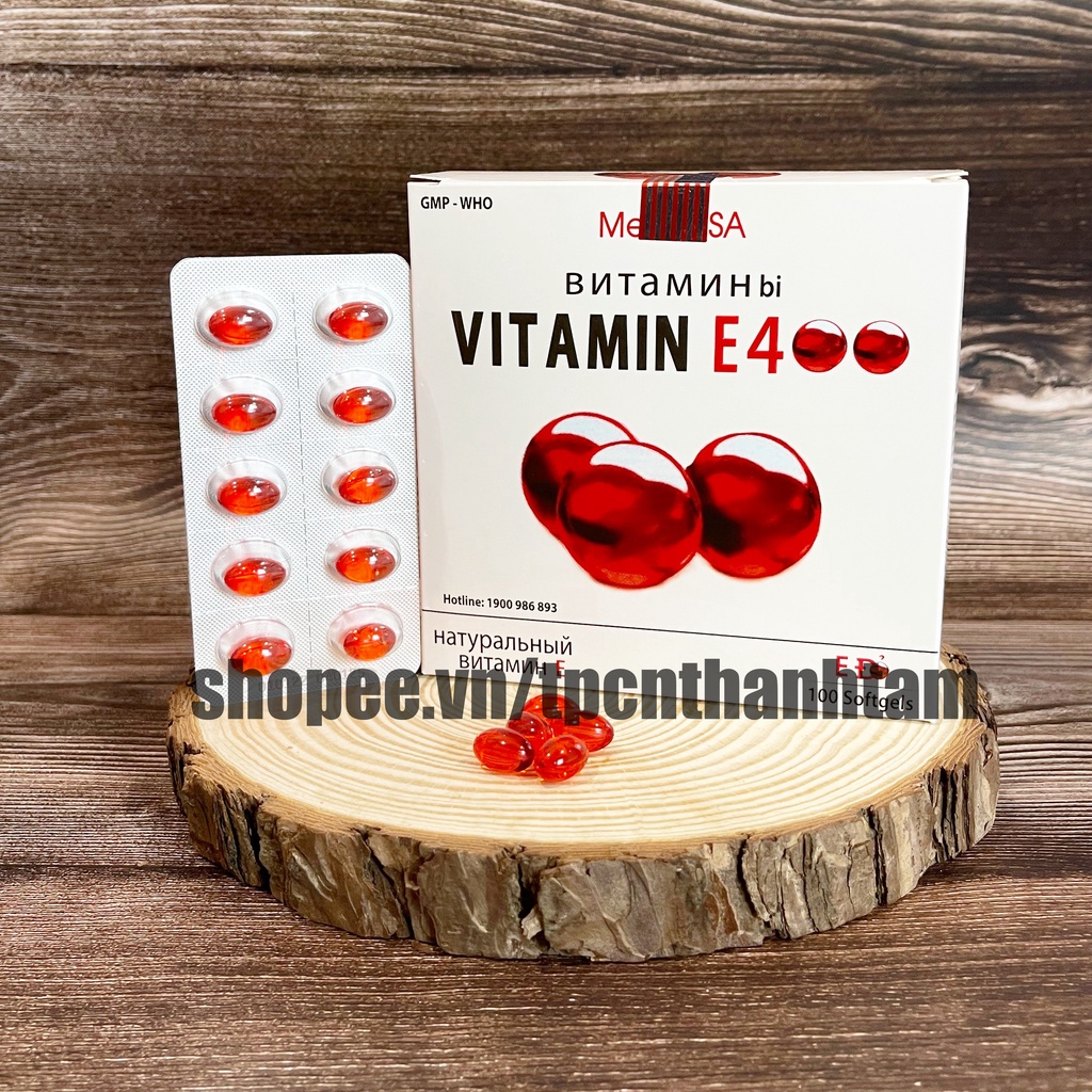 Viên uống VITAMINE ĐỎ bổ sung vitamin E giúp làm đẹp da, trắng da, hồi phục da nhăn nheo- Hộp 100 viên